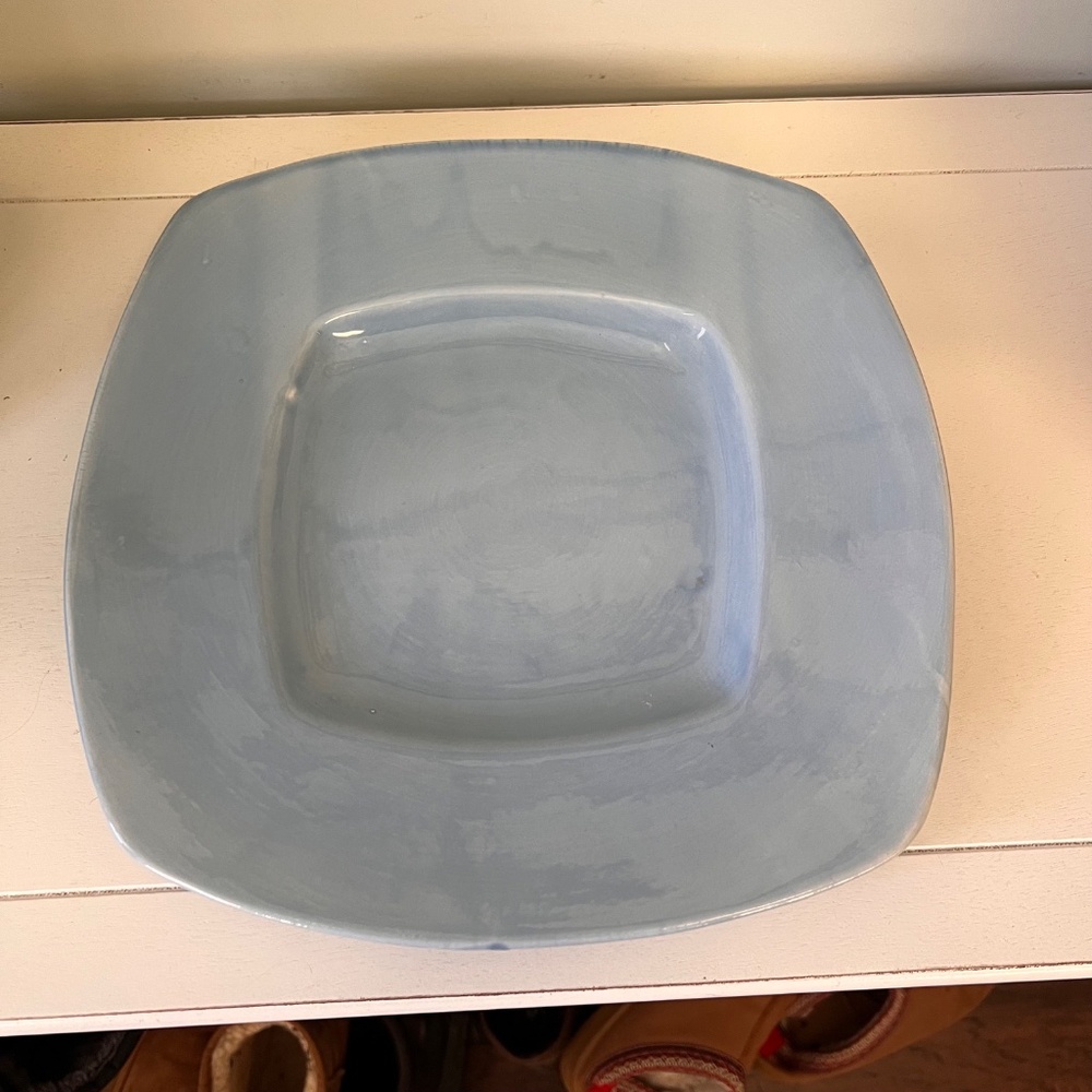 Vintage 12" Square Blue Dinner Plate Made in Italy